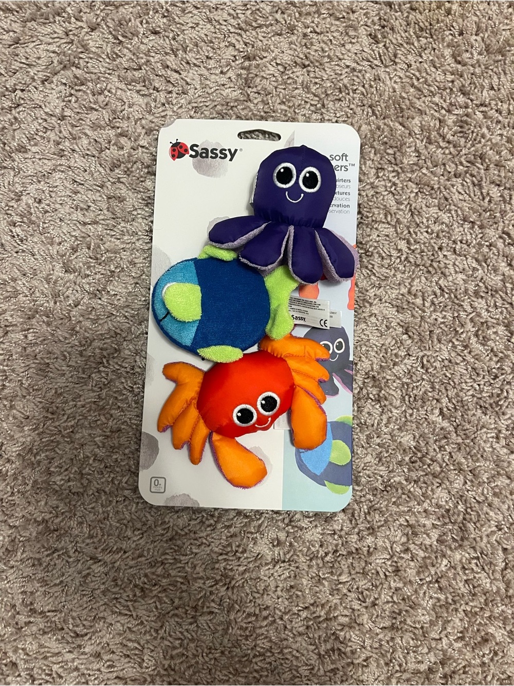 Sassy Purple Octopus & Orange Crab Plush Toys - Bright Sea Creatures